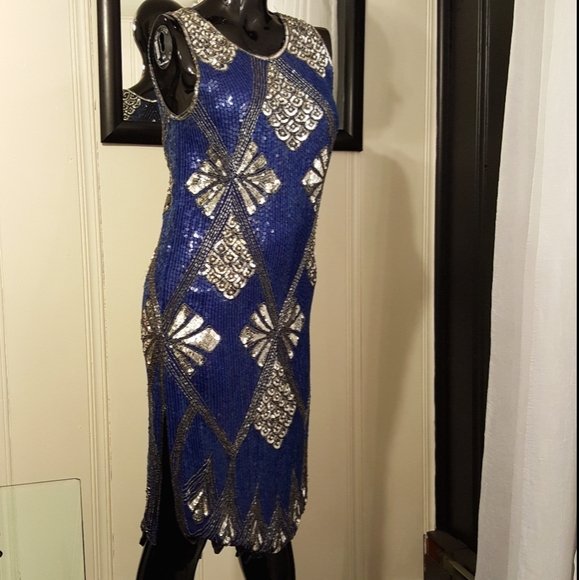 Saks Fifth Avenue Dresses & Skirts - SAKS FIFTH AVENUE full Sequin Blue Dress